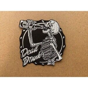 Dead Drunk Skeleton iron on patch